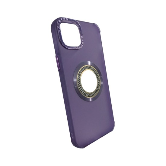 Silicone Case with Diamond Designe for Apple iPhone 15 Plus Purple